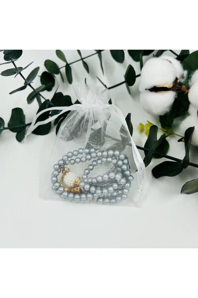 10 pcs Gift Pearl Prayer Beads with Tulle Pouch (Mawlid, Hajj, Umrah, Sunnat) - LENAGIFTWORKSHOP