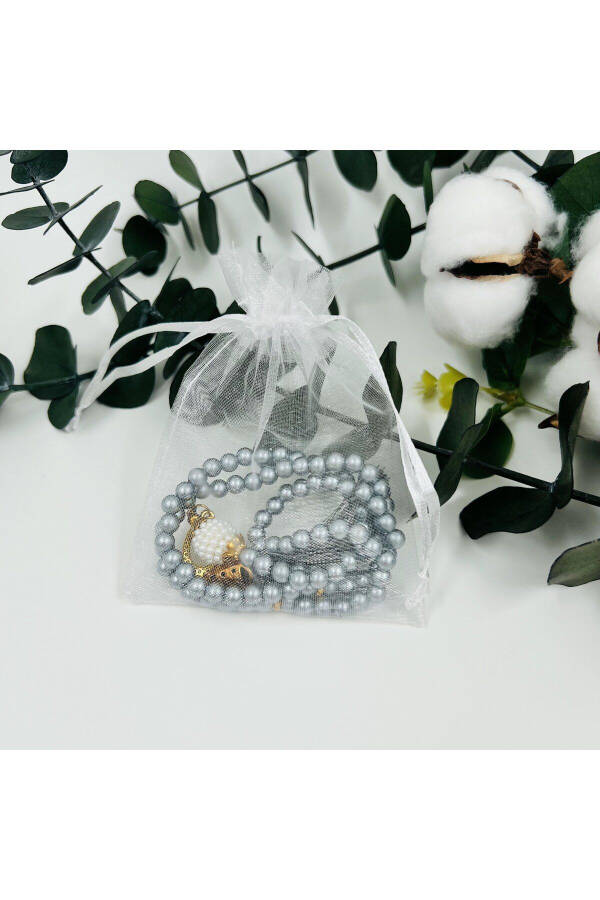 10 pcs Gift Pearl Prayer Beads with Tulle Pouch (Mawlid, Hajj, Umrah, Sunnat) - 1