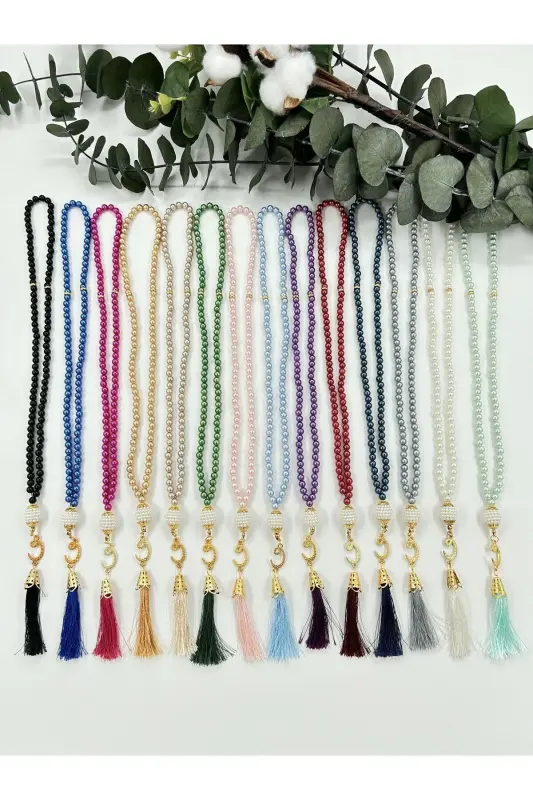 10 pcs gift tassel plastic pearl 99 beads prayer rosary - LENAGIFTWORKSHOP