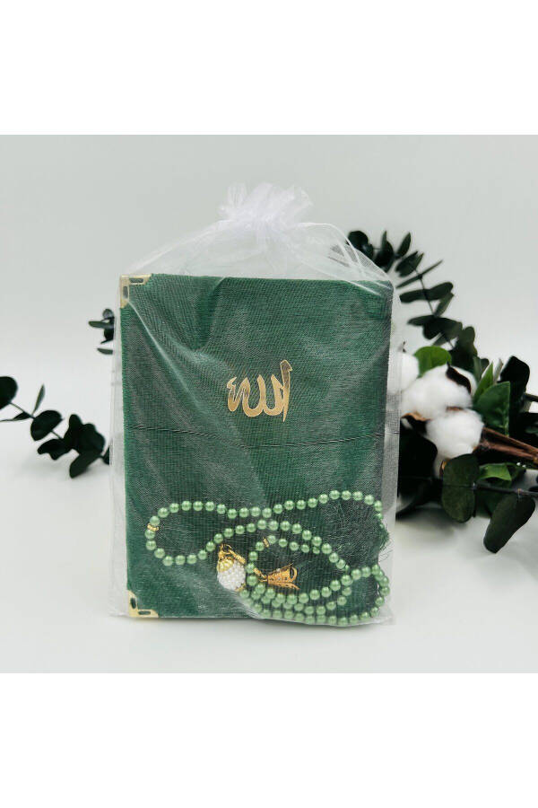 10 Pcs. Gift Velvet Tulle Bag Yasin Juz and Pearl Rosary Set (Mawlid-Sunnah-Hajj-Umrah) - 1