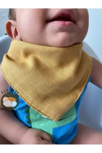 (10 pcs) Muslin Cloth Two Snap Baby Bib & Burp Cloth - 5