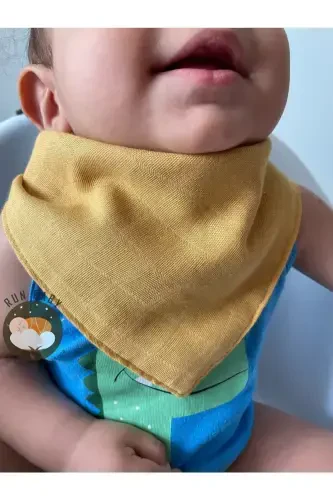 (10 Pcs) Muslin Fabric Two-Snap Baby Bib & Scarf - 4