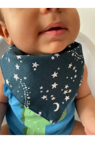 (10 PCS) Muslin Fabric Two Snap Baby Bib & Scarf Ynkmbn - 5