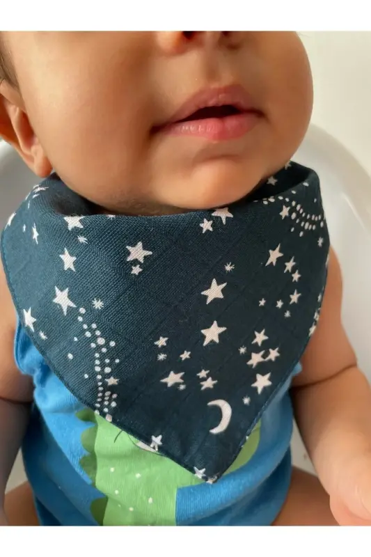 (10 PCS) Muslin Fabric Two Snap Baby Bib & Scarf Ynkmbn - 5