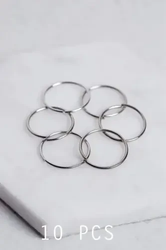 10 Pcs Silver Hair Braid Ring Clips Set-silver - BAHELS (1)