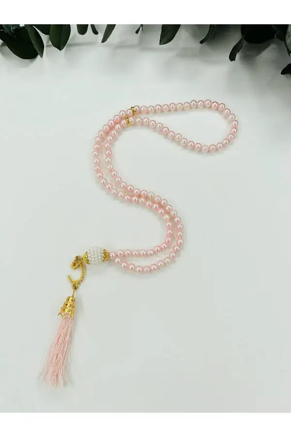 10 Pcs Souvenir Tassel Beaded Plastic Pearl 99'lu Prayer Tesbih - 1