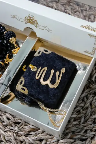 10 Pcs - Stone Rosary TesbiModazoneatik Velvet Covered Mini Quran 99 Pearl Rosary Set-Black - 6
