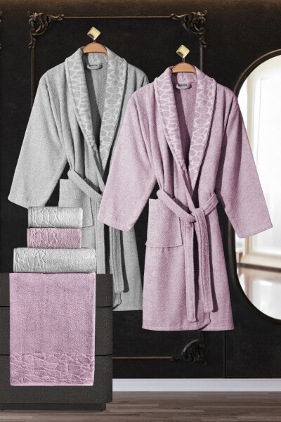 10 Piece Family Set Women & Men Bathrobe Set - Leopard - 2