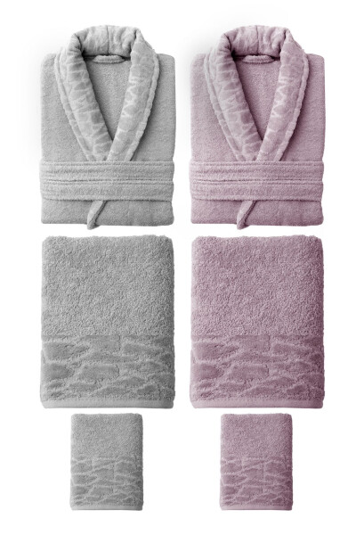 10 Piece Family Set Women & Men Bathrobe Set - Leopard - 3