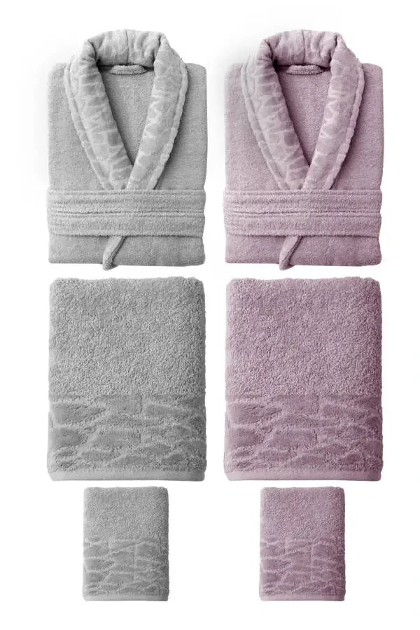 10 Piece Family Set Women & Men Bathrobe Set - Leopard - 3