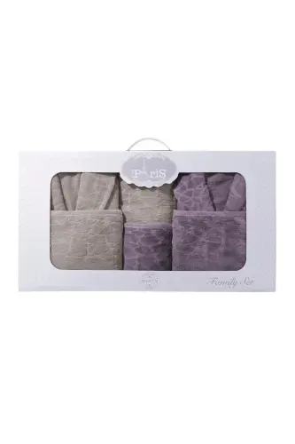 10 Piece Family Set Women & Men Bathrobe Set - Leopard-Beige - 4