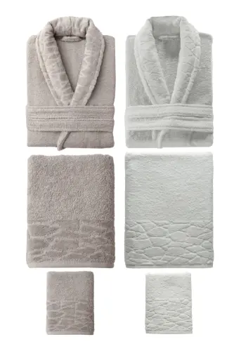 10 Piece Family Set Women's & Men's Bathrobe Set - Leopard-Coffee - 3