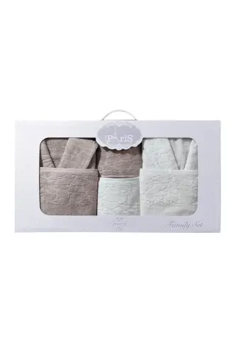10 Piece Family Set Women's & Men's Bathrobe Set - Leopard-Coffee - 4