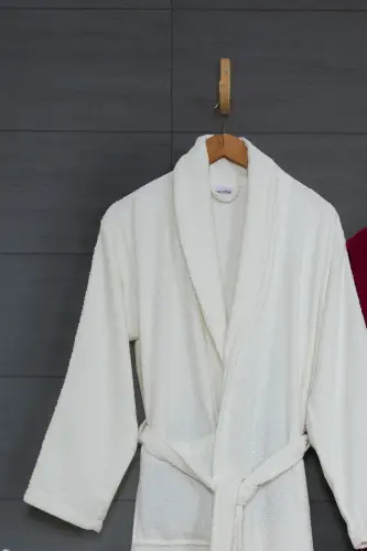 10 Piece Family Set Women's & Men's Bathrobe Set | Soft, Absorbent | Modern Design-Burgundy - 4