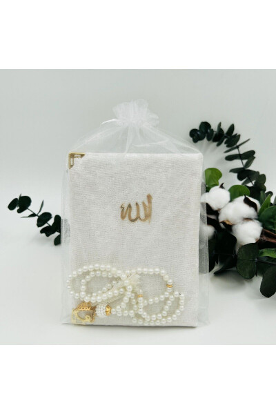 10-piece Gift Set with Tulle Bag, Velvet Yasin Pouch, and Pearl Tasbih (Mawlid-Circumcision-Hajj-Umrah) - 1