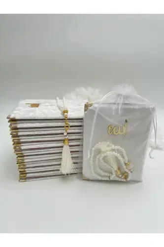 10-piece Gift Set with Tulle Bag, Velvet Yasin Pouch, and Pearl Tasbih (Mawlid-Circumcision-Hajj-Umrah) - 1