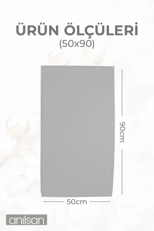 10-Piece Grey Hand Towel - 50x90 Cm, 225 Gr, 100% Cotton, Spa & Hotel Towel, Suitable for Daily Use-Grey - 2