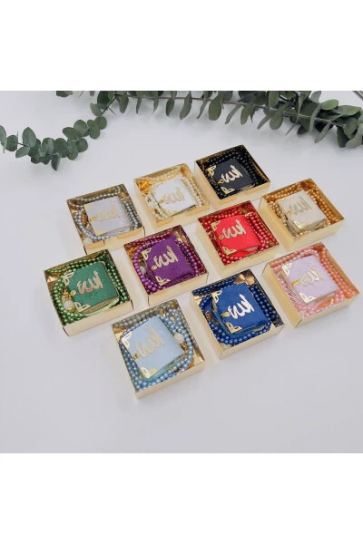 10 Pieces Gift Mixed Colors Mini Quran and Pearl Tasbeeh Set (Mawlid-sunnah-hajj-umrah) - GENEL MARKALAR (1)
