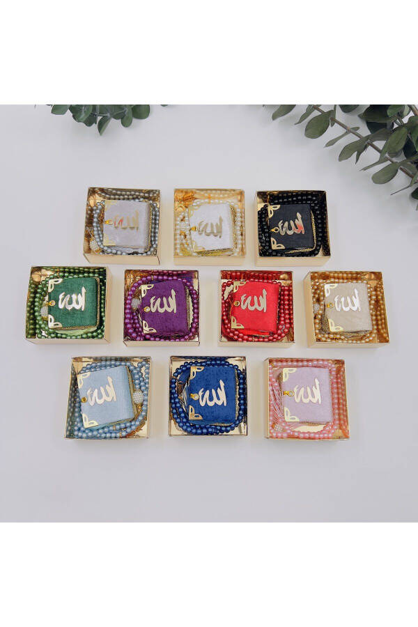 10 Pieces Gift Mixed Colors Mini Quran and Pearl Tasbeeh Set (Mawlid-sunnah-hajj-umrah) - 1