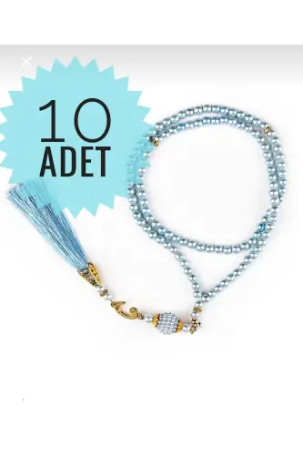10 Pieces of 99-Bead Pearl Rosaries for Bridal Dowry, Gifts, and Trousseau - BLUE 