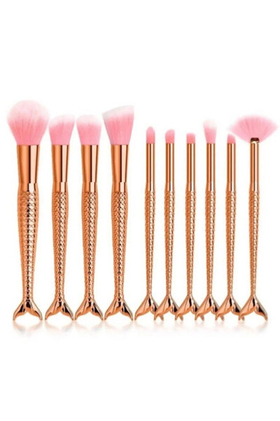 10 Pieces Professional Makeup Fish Brush Set 4 - 6