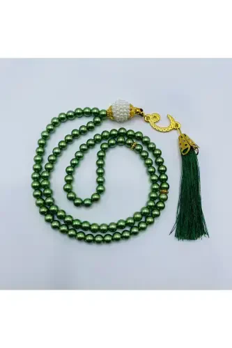 10 Pieces Souvenir Vav Tasseled Green Plastic Pearl 99 Prayer Beads (Mawlid-Circumcision-Hajj-Umrah)-EMERALD GREEN - LENAGIFTWORKSHOP (1)