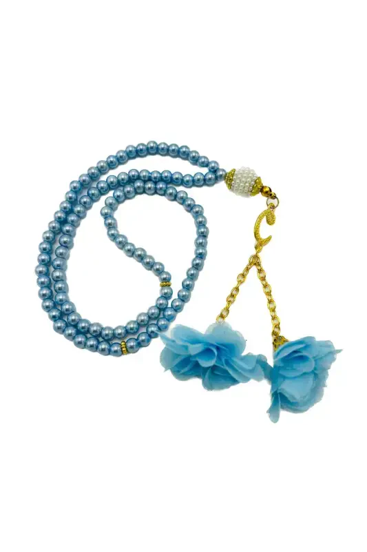10 Rosary with 99 Glass Beads with Rose (Mawlid-Circumcision-Hajj-Umrah)-BLUE - 1
