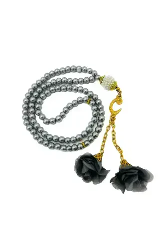 10 Rosary with 99 Glass Beads with Roses (Mawlid-Circumcision-Hajj-Umrah) - GRAY - 1