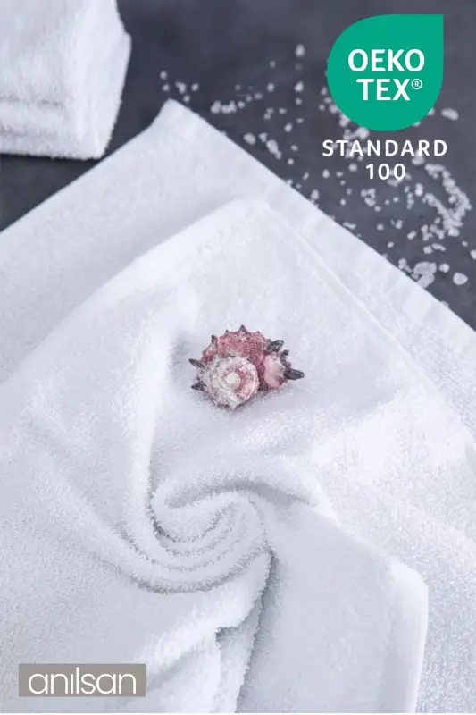 10 шт. белых ручных полотенец - 50x90 см, 225 г, 100% ПА - 4