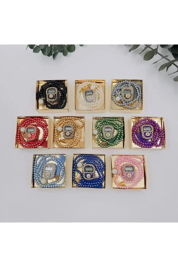 10 шт. Подарочных приданных, золотой ящик Тасбих и драгоценный Зирматик комплект (Меджлис, Свадьба, Хадж, Умра) - 3