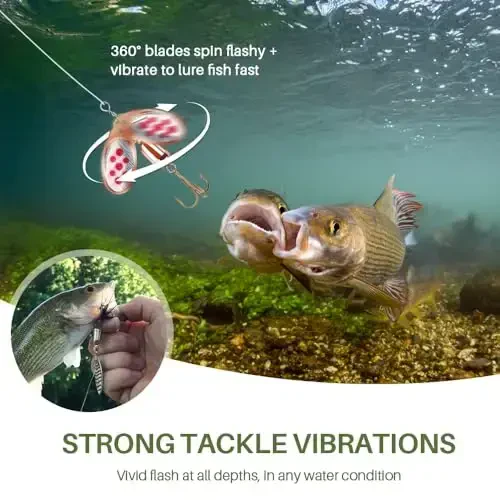 10 шт. Приманка для рыбалки Spinnerbait, набор приманок для окуня, форели, лосося из твердого металла с 2 ящиками для снастей от Tbuymax - 4