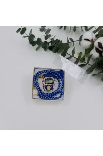 10 штук подарочных саксовых синих зикраматиков и набора четок для Мевлида-хаджа-умры в коробке-саксовый синий - LENAGIFTWORKSHOP (1)