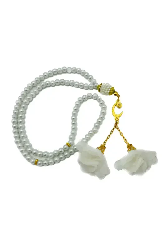 10 Штук Розовый 99-Бисерный Стеклянный Жемчужный Молитвенный Четки-БЕЛЫЙ - 1