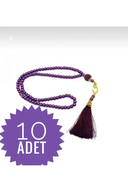 10 ta 99 talik marjonli tasbeh sep, sovg'a, bochqa - binafsha - AYHANHOME