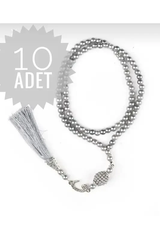 10 ta 99 talikli marvarid tasbeh sep, sovg'a, bochqa - KULRANG - 1