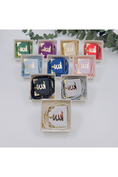 10 ta sovgʻa qutisi aralash rangdagi mini Qurʼon va marvarid tasbeh (Mavlid, Sunnat, Haj, Umra) - 3