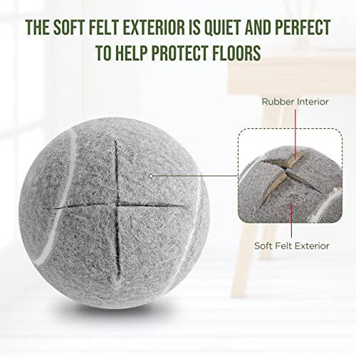 Macarrie 100 Pcs Precut Tennis Balls Bulk for Furniture Legs Tennis Ball Chair Foot Covers for Floor Protection Ball Desk Leg Coverings(Gray) - 5