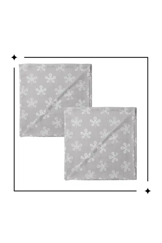 100% Cotton 2-Piece Muslin Baby Blanket Baby Wrap Multi-Purpose Cover 100x100 Size Soft Texture-Gray - 3