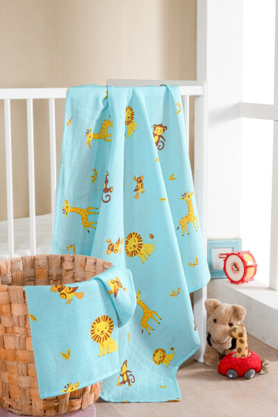 100% Cotton 2-Piece Muslin Baby Swaddle Blanket - 2