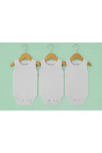 100% Cotton 3-Pack Baby Snap Bodysuit / Cotton - KA-HA GIYIM (1)