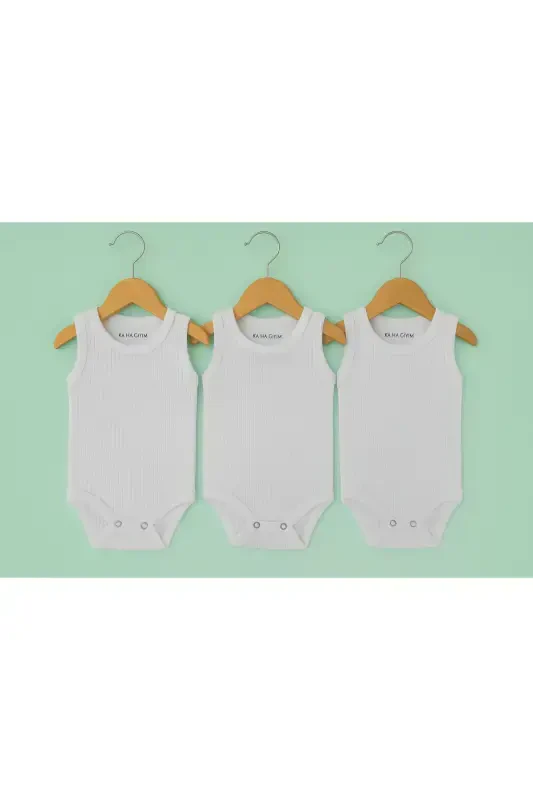 100% Cotton 3-Pack Baby Snap Bodysuit / Cotton - 2