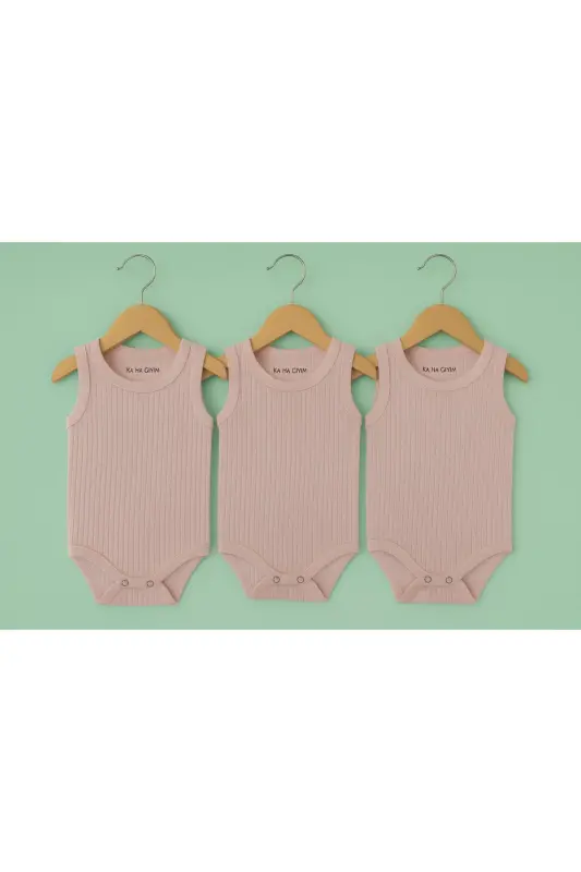 100% Cotton 3-Pack Snap Baby Bodysuit / Cotton Baby Undershirt / Baby Snap / Organic-Pink - 2