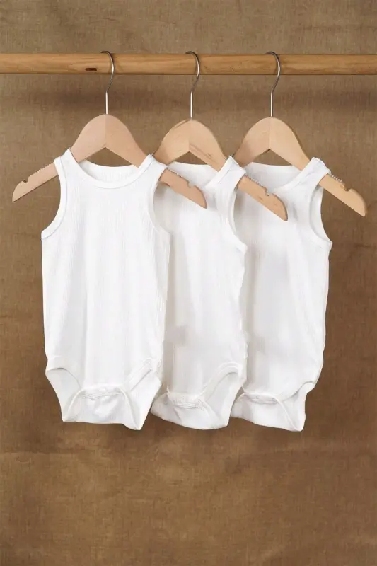 100% Cotton 3 Pack Soft Texture Sleeveless Undershirt - 2