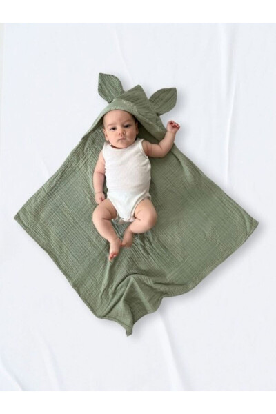 100% Cotton 4 Layer Muslin Swaddle Baby Child Swaddle 80x80cm Embroidered Muslin Swaddle - MOM CHERIE (1)