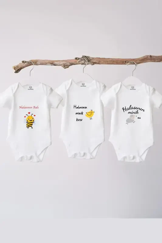 100% Cotton Baby Bodysuit - Pack of 3 - Aunt Set - Baby Bodysuit Vest - NAIVE BABY