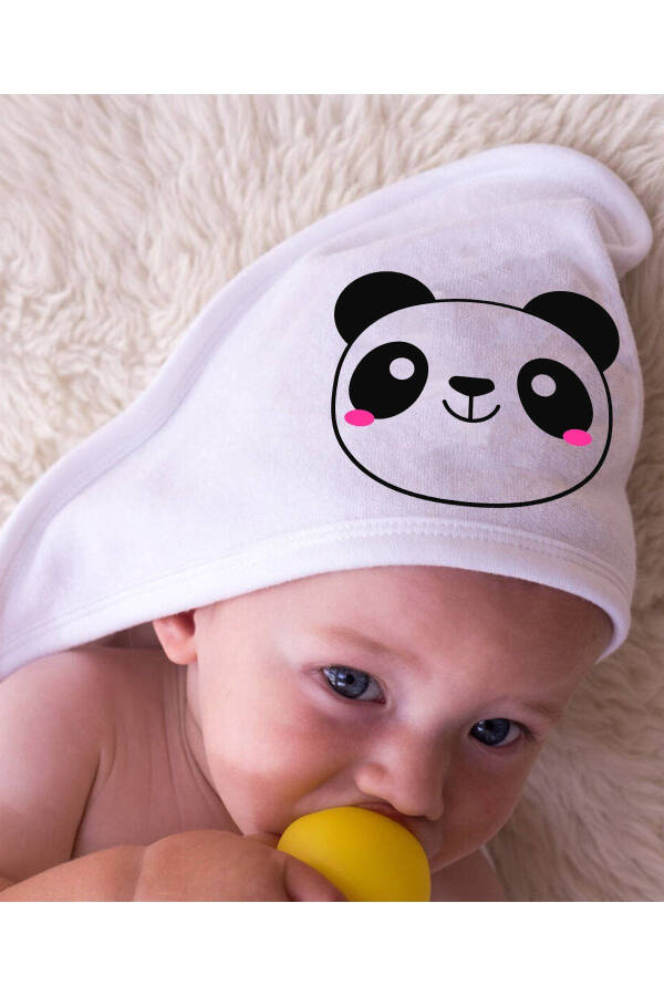 100% Cotton Baby Towel Swaddle - Baby Bath Towel 75x75cm Panda Pattern - 2