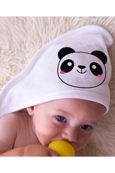 100% Cotton Baby Towel Swaddle - Baby Bath Towel 75x75cm Panda Pattern - Modazone (1)