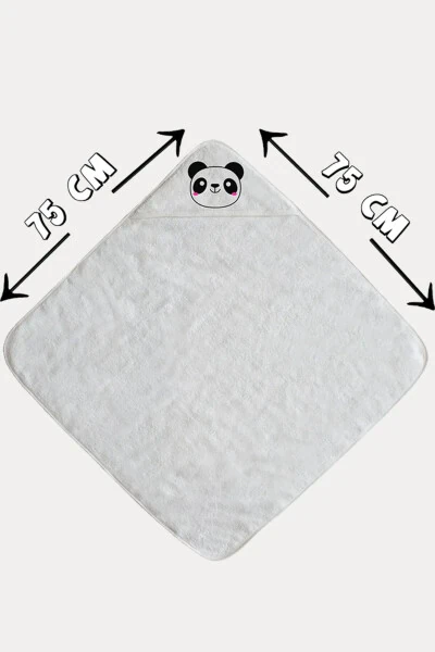 100% Cotton Baby Towel Swaddle - Baby Bath Towel 75x75cm Panda Pattern - 3