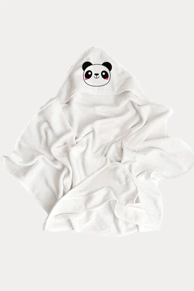 100% Cotton Baby Towel Swaddle - Baby Bath Towel 75x75cm Panda Pattern - 6