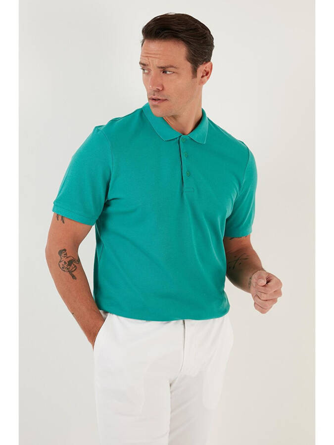 100% Cotton Buttoned Regular Fit Polo T Shirt 5902127 - 9